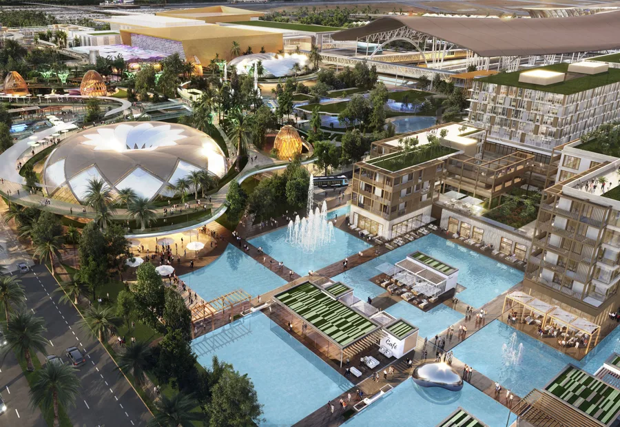 Jeddah Airport City central park and entertainment district render